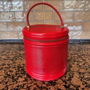 Louis Vuitton Red Epi Vanity Tote